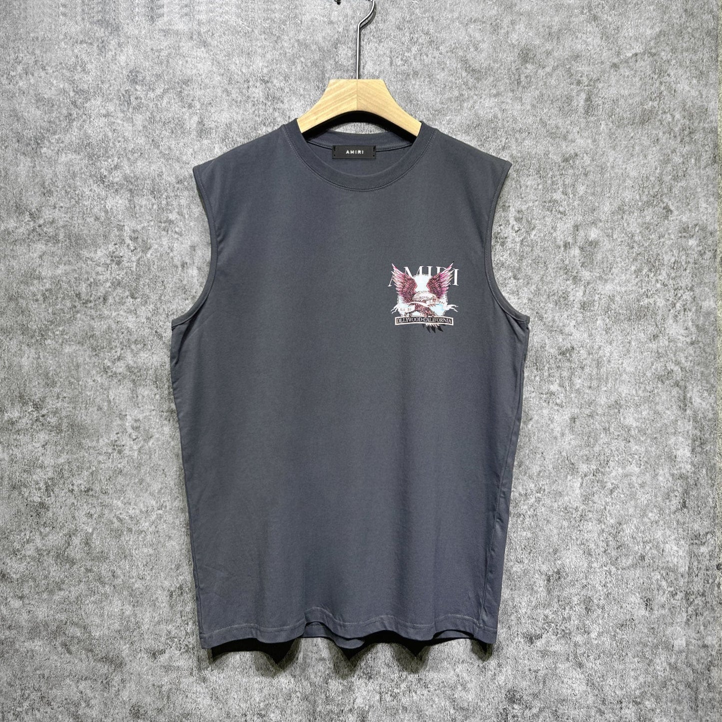Amiri tank top flying eagle medal printing