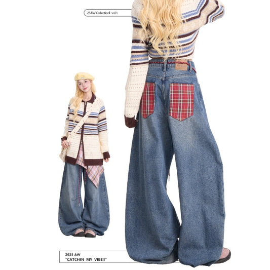 Women jeans [with waist cord] women's high waistretro