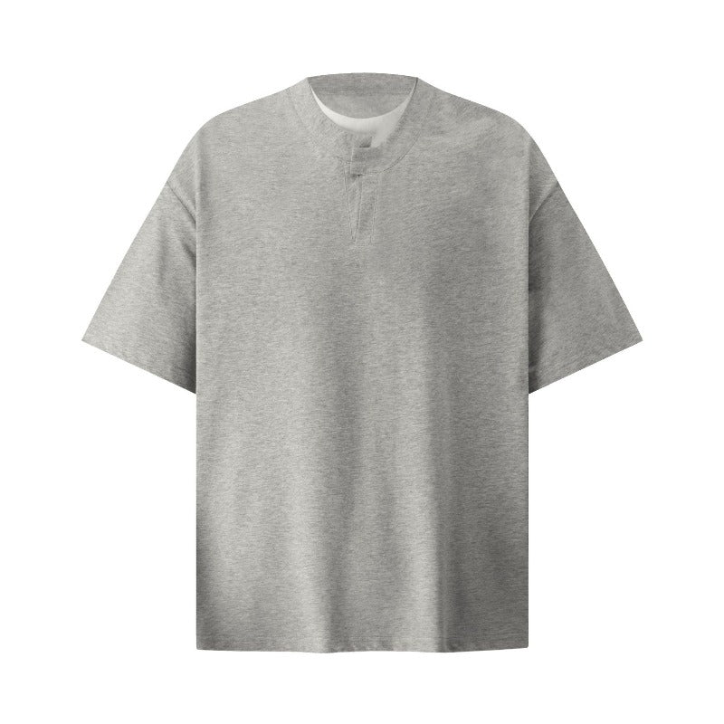 Men's t-shirt: american streetwear style, unisex, premium summer look, faux two-piece deconstructed design, men's short-sleeve t-shirt with a relaxed fit