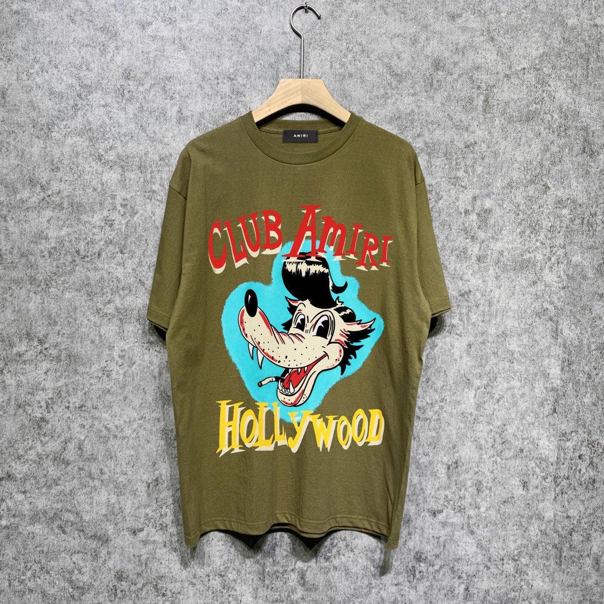Amiri t shirts smoke gray wolf printing short sleeve