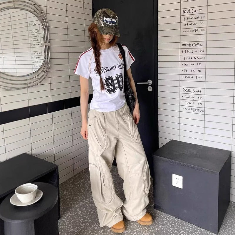 Women jeans elastic high waist summer loose