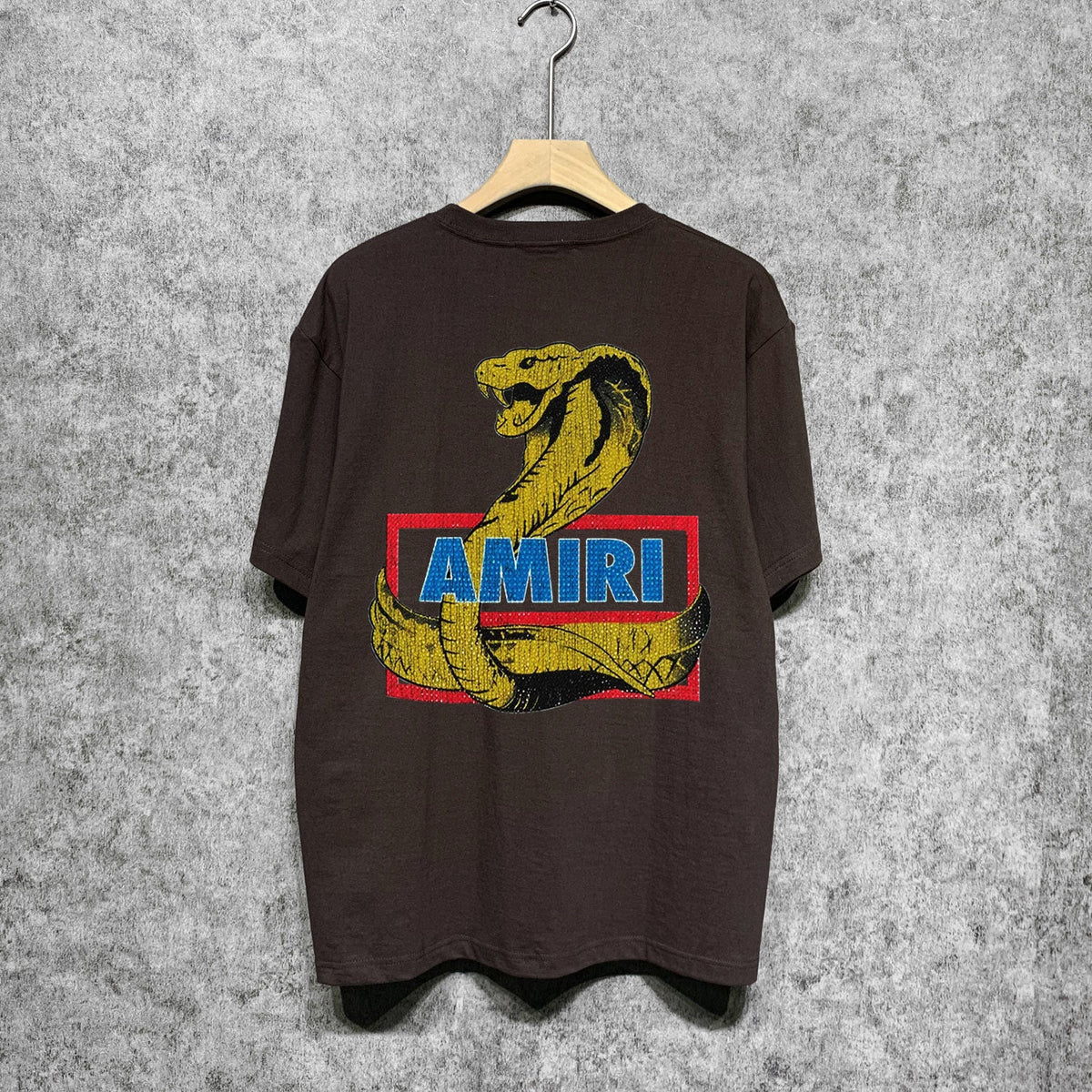 Amiri t shirts king cobra gold printing short sleeve