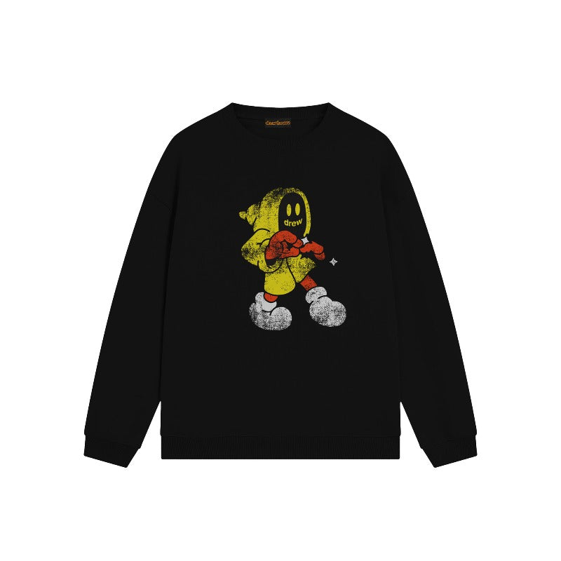 Drew house hoodie fall and winter d@ew cartoon doll pattern round neck pullover sweatshirt