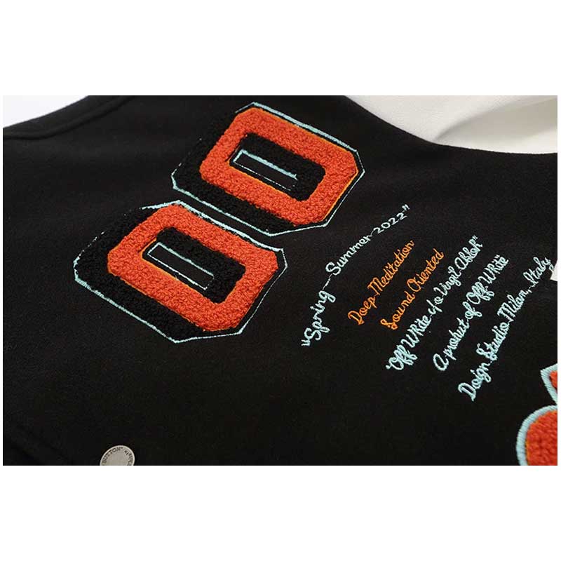 Off White Jacket Autumn/Winter OW Multi-element Logo Woolen Splicing Jacket