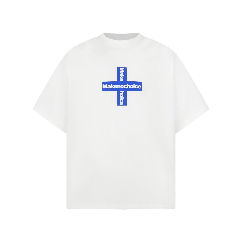 Men's t-shirt - american retro unisex color block letter print short sleeve design - men's high street loose fit tee