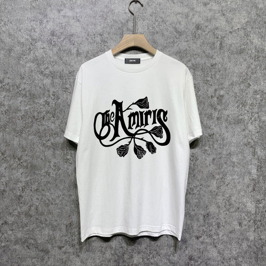 Amiri t shirts morning glory printing short sleeve