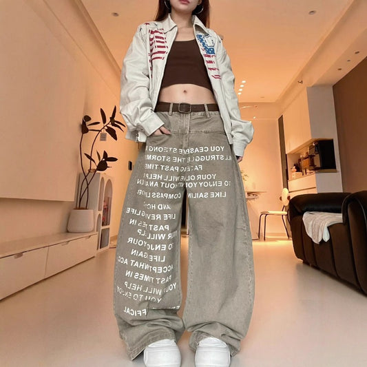 Women jeans retro women loose millennial style