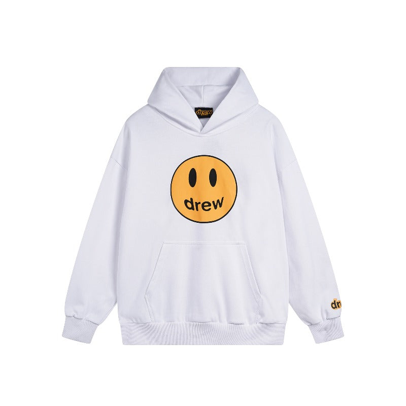 Drew house hoodie fall and winter d@ew classic smiley letter printing terry hooded sweatshirt