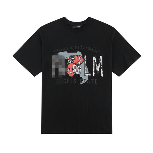 Palm Angels T Shirts Skull Letter Print Short Sleeve T-Shirt