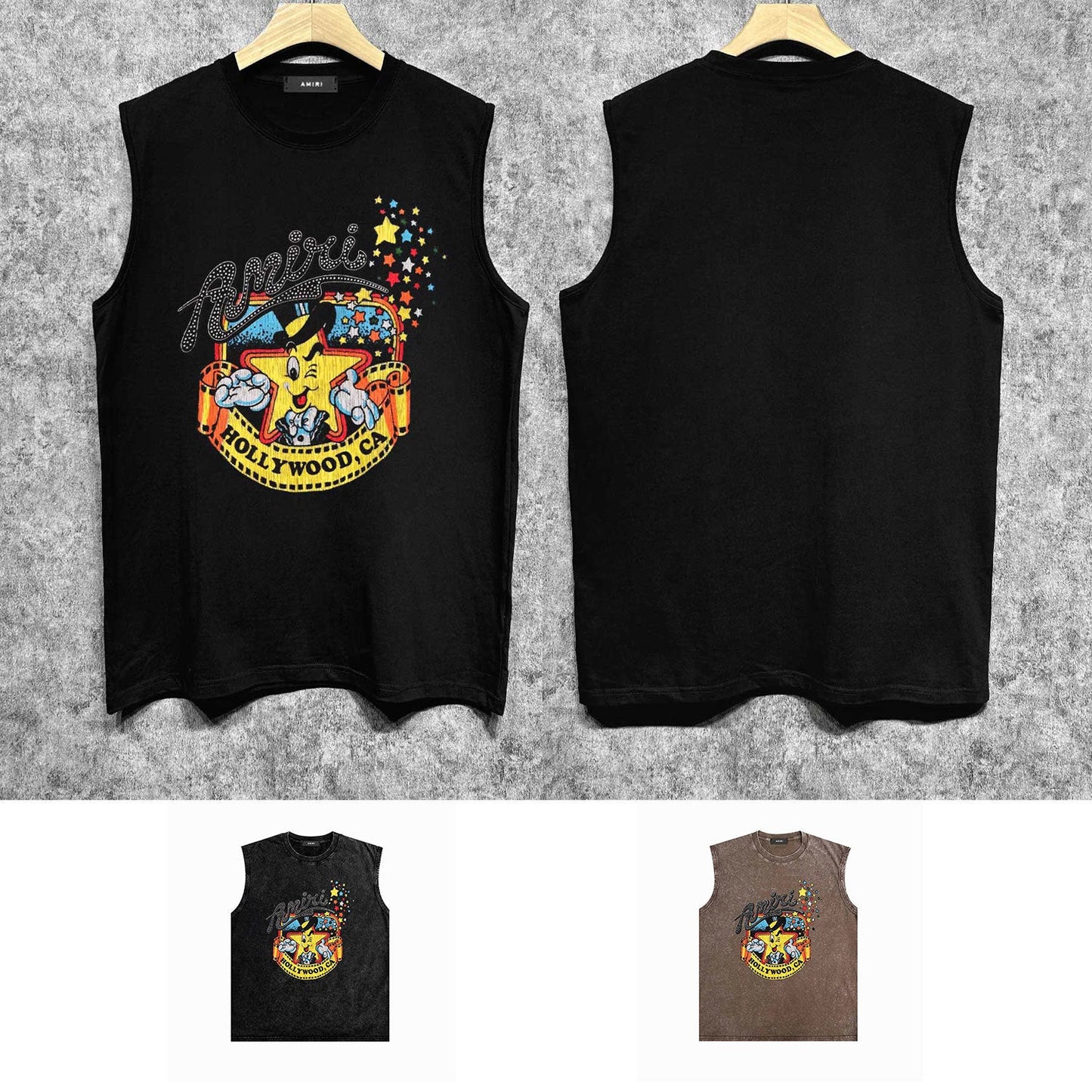 Amiri tank top cartoon starfish printing