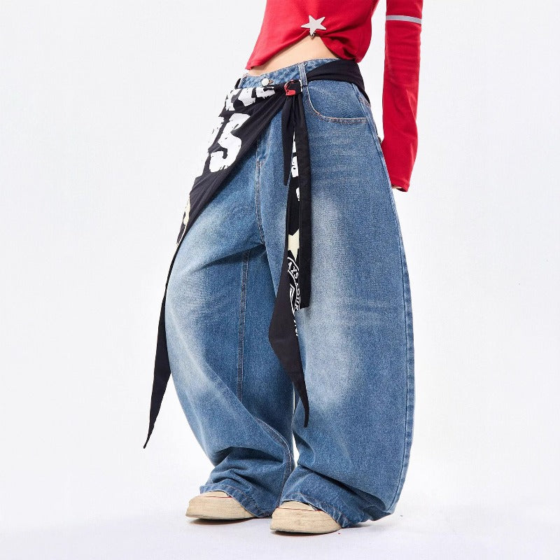 Women's Jeans Retro Women's Stacked Wide Leg Pants