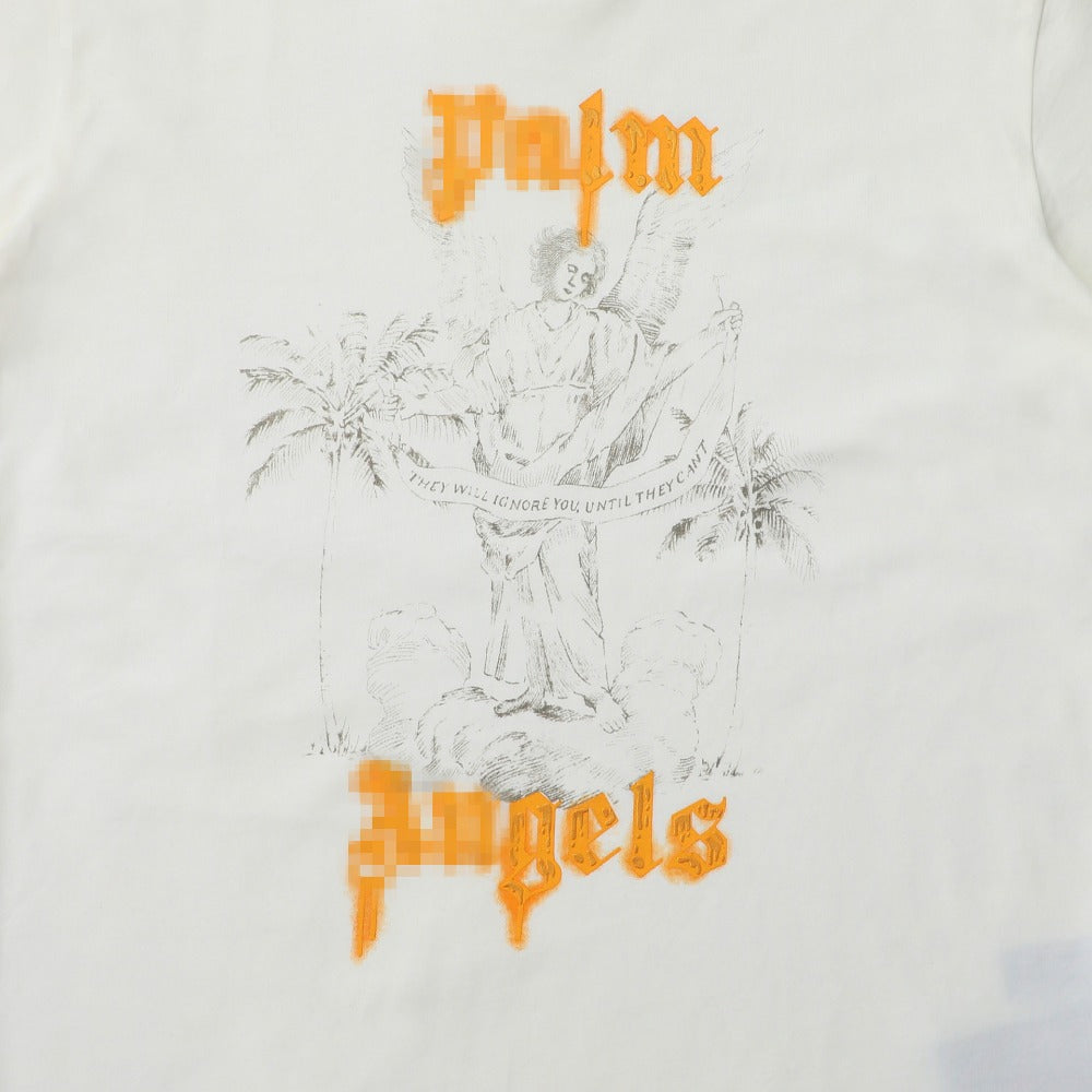 Palm Angels T Shirts Vintage Statue Stream Lacquer Foam Letter Short Sleeve T-Shirt