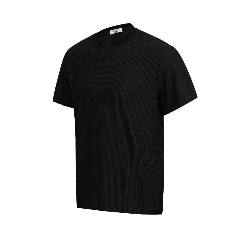 Men's zx american high street retro streetwear couple's style minimalist solid color versatile design slim fit short sleeve t-shirt