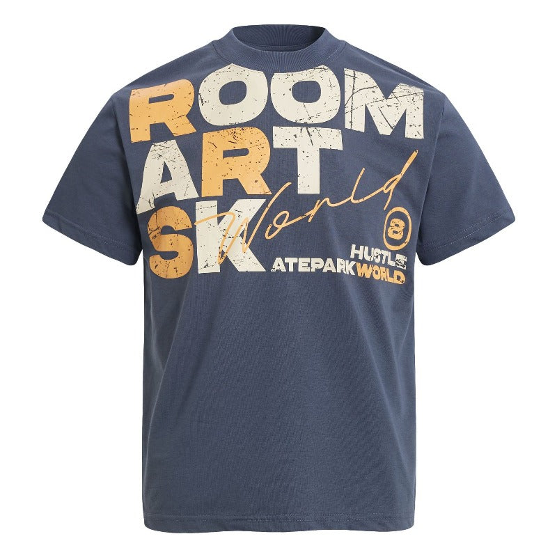 Men's t-shirt - american retro unisex solona cool-touch letter print design - men's high street slim fit short sleeve tee