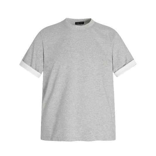 Men's t-shirt: american streetwear patchwork, niche deconstructed design, unisex high-end fit, short sleeve tee