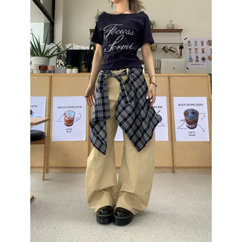 Women jeans retroloose comes with shirt fart curtain