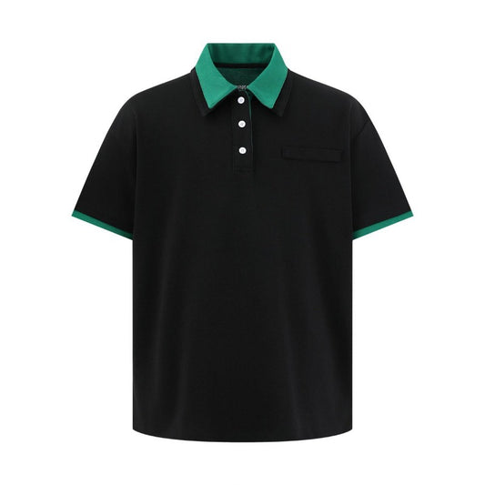 Men's t-shirt: american-style unisex summer streetwear, premium minimalist color block design, relaxed fit, men's turn-down collar short sleeve tee