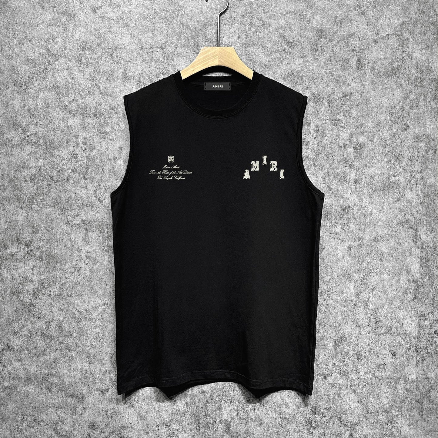 Amiri tank top bone white bone crack letterprinting