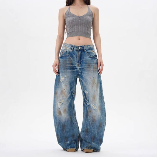 Women's Jeans Retro Straight Pants