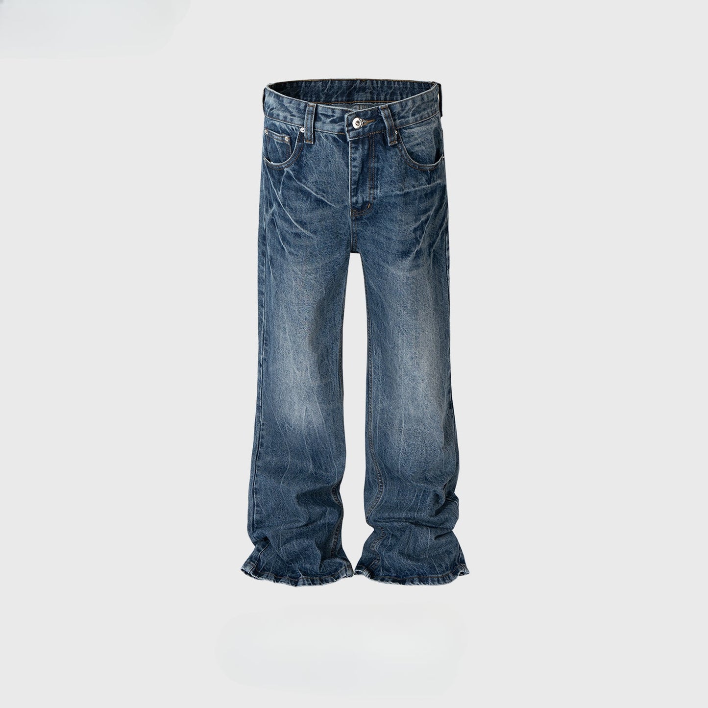 MIJKO Men's Vintage Pants MIJKO Men's Women's Washed Pants Straight Jeans