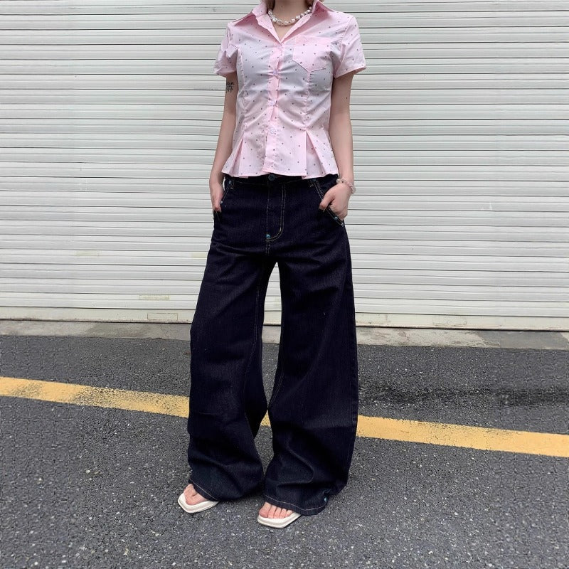 Women's Jeans Vintage Loose Women's Wide Leg Pants